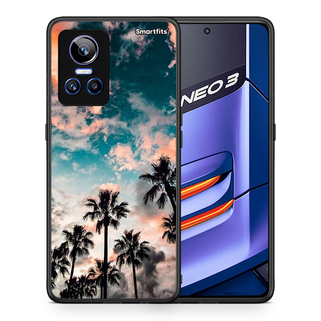 Θήκη Realme GT Neo 3 Sky Summer από τη Smartfits με σχέδιο στο πίσω μέρος και μαύρο περίβλημα | Realme GT Neo 3 Sky Summer case with colorful back and black bezels