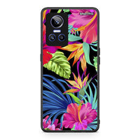 Thumbnail for Realme GT Neo 3 Tropical Flowers θήκη από τη Smartfits με σχέδιο στο πίσω μέρος και μαύρο περίβλημα | Smartphone case with colorful back and black bezels by Smartfits
