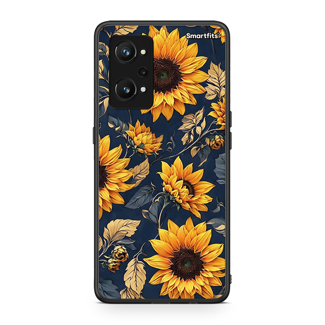 Realme GT Neo 3T Autumn Sunflowers Θήκη από τη Smartfits με σχέδιο στο πίσω μέρος και μαύρο περίβλημα | Smartphone case with colorful back and black bezels by Smartfits