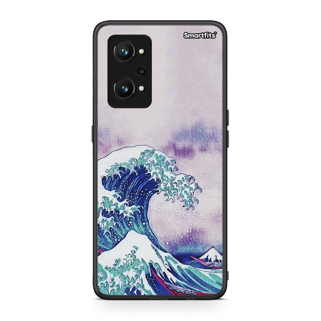 Realme GT Neo 3T Blue Waves θήκη από τη Smartfits με σχέδιο στο πίσω μέρος και μαύρο περίβλημα | Smartphone case with colorful back and black bezels by Smartfits