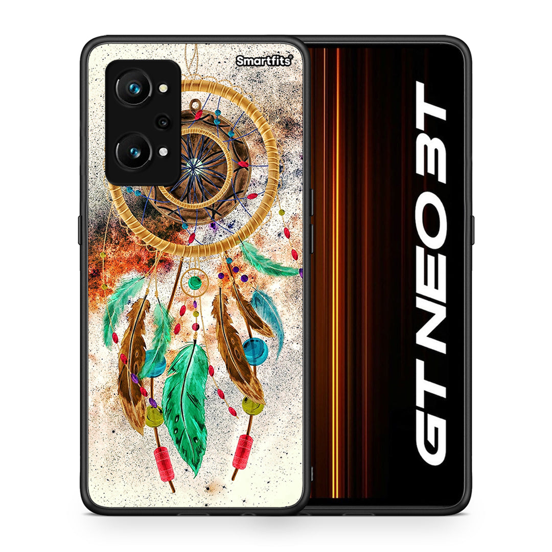 Θήκη Realme GT Neo 3T DreamCatcher Boho από τη Smartfits με σχέδιο στο πίσω μέρος και μαύρο περίβλημα | Realme GT Neo 3T DreamCatcher Boho case with colorful back and black bezels