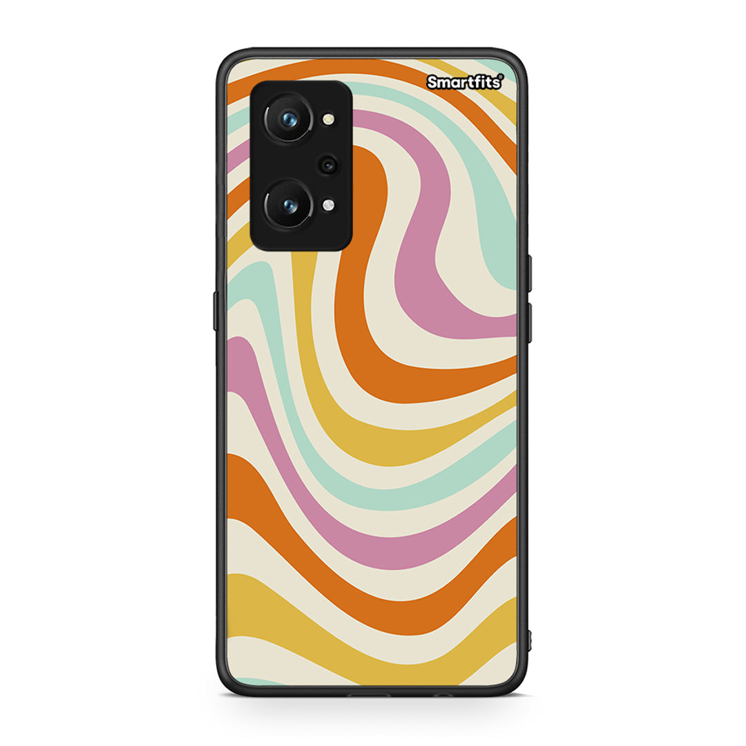 Realme GT Neo 3T Colourful Waves θήκη από τη Smartfits με σχέδιο στο πίσω μέρος και μαύρο περίβλημα | Smartphone case with colorful back and black bezels by Smartfits