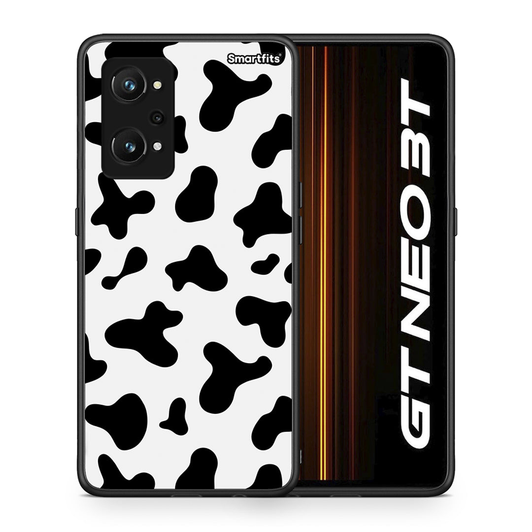Θήκη Realme GT Neo 3T Cow Print από τη Smartfits με σχέδιο στο πίσω μέρος και μαύρο περίβλημα | Realme GT Neo 3T Cow Print case with colorful back and black bezels