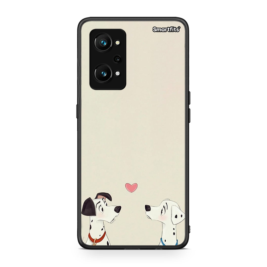 Realme GT Neo 3T Dalmatians Love θήκη από τη Smartfits με σχέδιο στο πίσω μέρος και μαύρο περίβλημα | Smartphone case with colorful back and black bezels by Smartfits