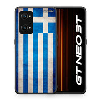 Thumbnail for Θήκη Realme GT Neo 3T Greek Flag από τη Smartfits με σχέδιο στο πίσω μέρος και μαύρο περίβλημα | Realme GT Neo 3T Greek Flag case with colorful back and black bezels