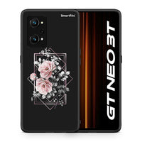 Thumbnail for Θήκη Realme GT Neo 3T Frame Flower από τη Smartfits με σχέδιο στο πίσω μέρος και μαύρο περίβλημα | Realme GT Neo 3T Frame Flower case with colorful back and black bezels