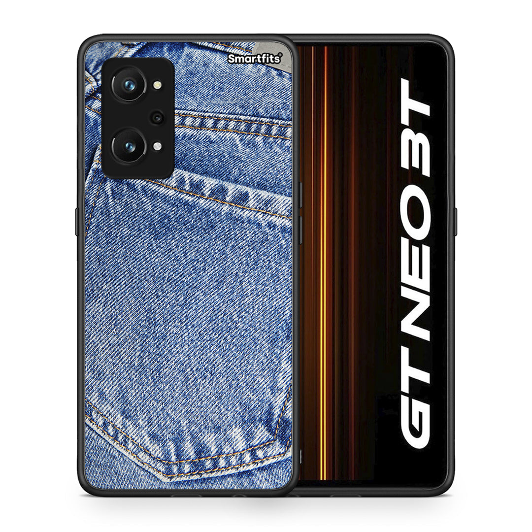 Θήκη Realme GT Neo 3T Jeans Pocket από τη Smartfits με σχέδιο στο πίσω μέρος και μαύρο περίβλημα | Realme GT Neo 3T Jeans Pocket case with colorful back and black bezels