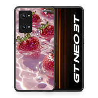 Thumbnail for Θήκη Realme GT Neo 3T Juicy Strawberries από τη Smartfits με σχέδιο στο πίσω μέρος και μαύρο περίβλημα | Realme GT Neo 3T Juicy Strawberries case with colorful back and black bezels