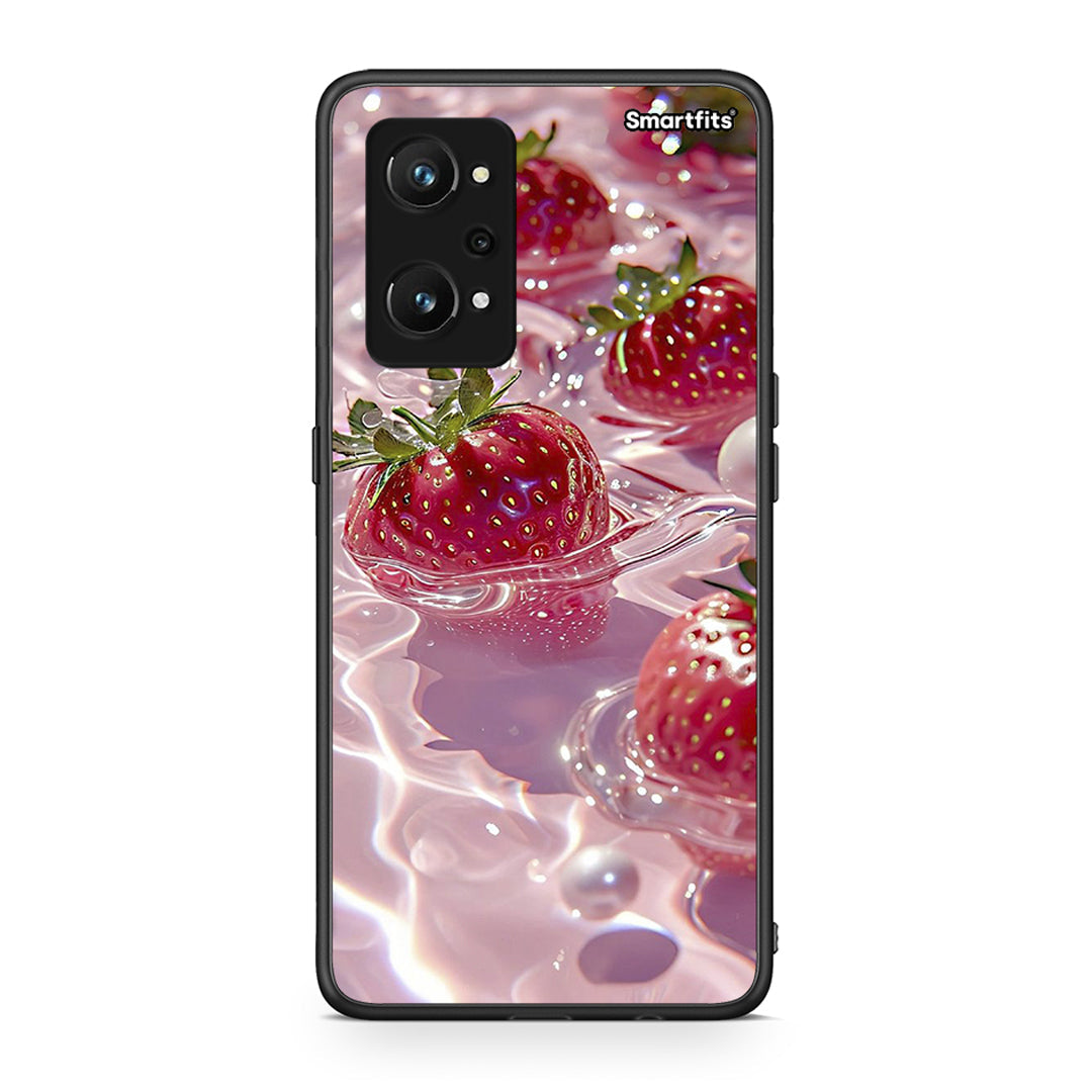Realme GT Neo 3T Juicy Strawberries θήκη από τη Smartfits με σχέδιο στο πίσω μέρος και μαύρο περίβλημα | Smartphone case with colorful back and black bezels by Smartfits