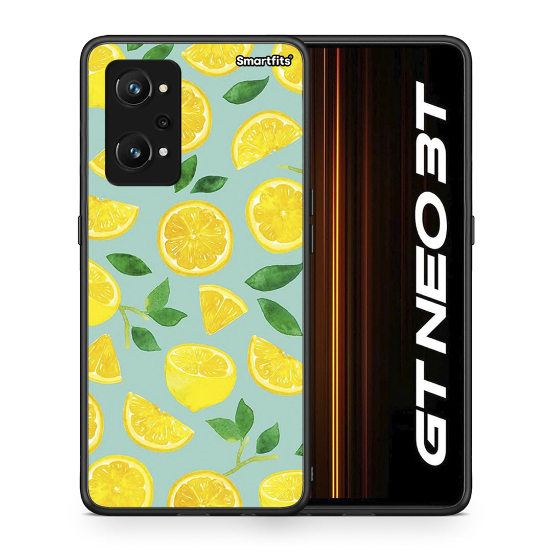 Θήκη Realme GT Neo 3T Lemons από τη Smartfits με σχέδιο στο πίσω μέρος και μαύρο περίβλημα | Realme GT Neo 3T Lemons case with colorful back and black bezels