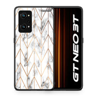 Thumbnail for Θήκη Realme GT Neo 3T Gold Geometric Marble από τη Smartfits με σχέδιο στο πίσω μέρος και μαύρο περίβλημα | Realme GT Neo 3T Gold Geometric Marble case with colorful back and black bezels