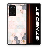 Thumbnail for Θήκη Realme GT Neo 3T Hexagon Pink Marble από τη Smartfits με σχέδιο στο πίσω μέρος και μαύρο περίβλημα | Realme GT Neo 3T Hexagon Pink Marble case with colorful back and black bezels