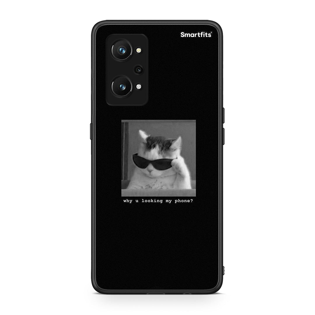 Realme GT Neo 3T Meme Cat θήκη από τη Smartfits με σχέδιο στο πίσω μέρος και μαύρο περίβλημα | Smartphone case with colorful back and black bezels by Smartfits