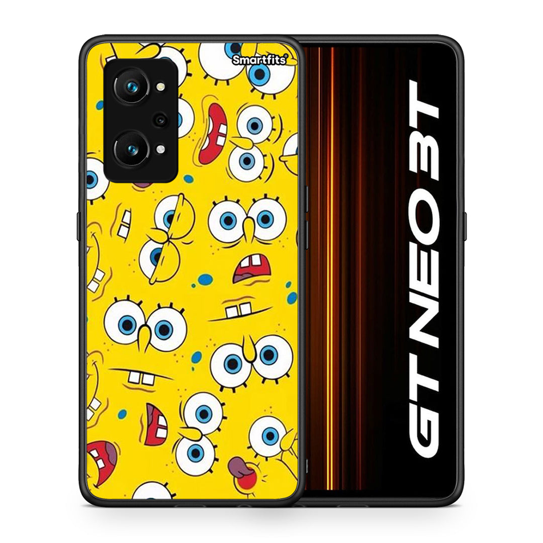 Θήκη Realme GT Neo 3T Sponge PopArt από τη Smartfits με σχέδιο στο πίσω μέρος και μαύρο περίβλημα | Realme GT Neo 3T Sponge PopArt case with colorful back and black bezels