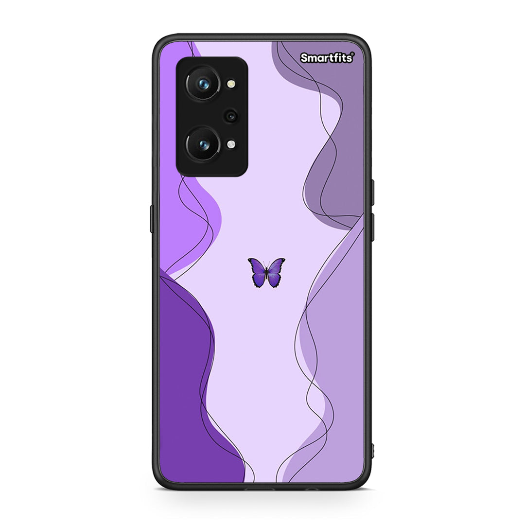 Realme GT Neo 3T Purple Mariposa Θήκη Αγίου Βαλεντίνου από τη Smartfits με σχέδιο στο πίσω μέρος και μαύρο περίβλημα | Smartphone case with colorful back and black bezels by Smartfits