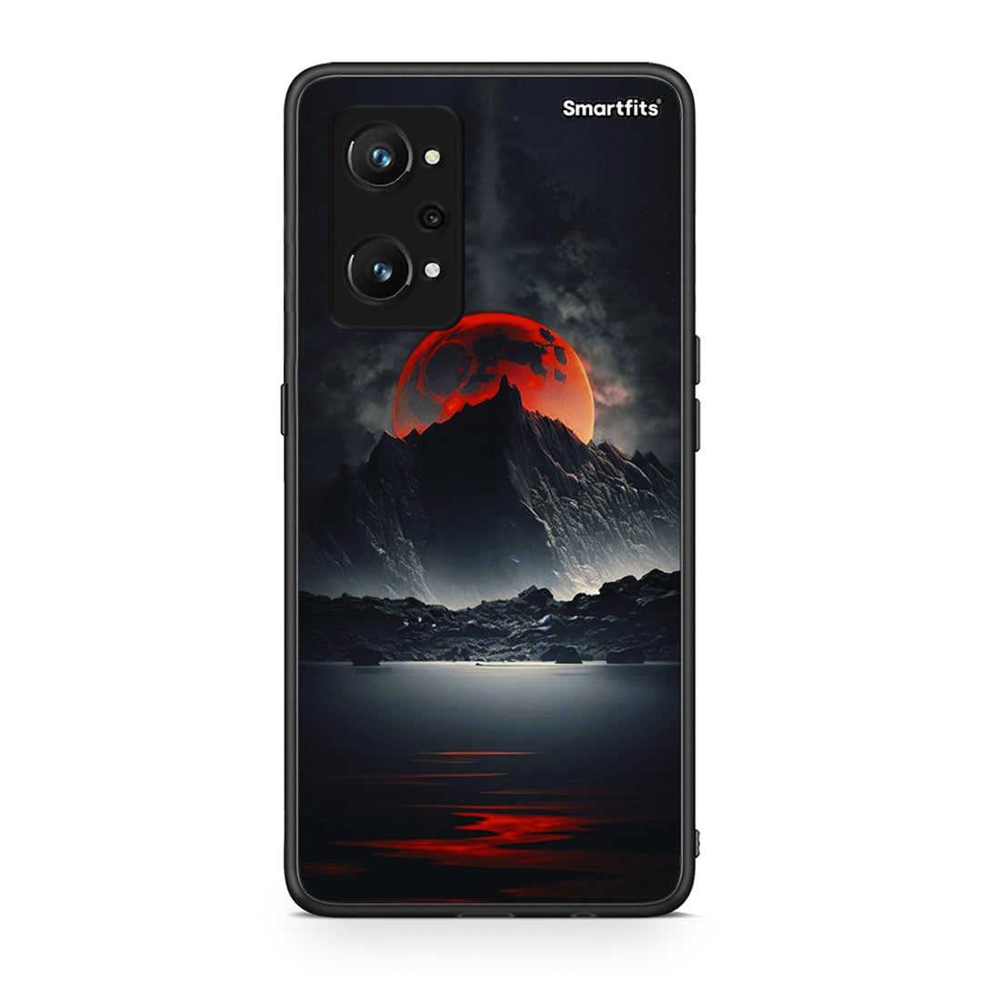 Realme GT Neo 3T Red Full Moon θήκη από τη Smartfits με σχέδιο στο πίσω μέρος και μαύρο περίβλημα | Smartphone case with colorful back and black bezels by Smartfits