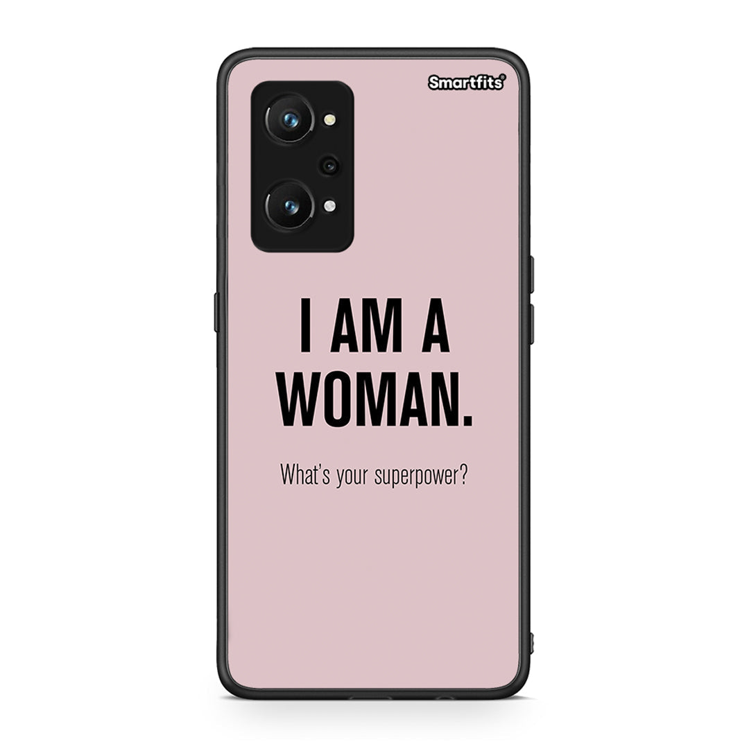 Realme GT Neo 3T Superpower Woman θήκη από τη Smartfits με σχέδιο στο πίσω μέρος και μαύρο περίβλημα | Smartphone case with colorful back and black bezels by Smartfits