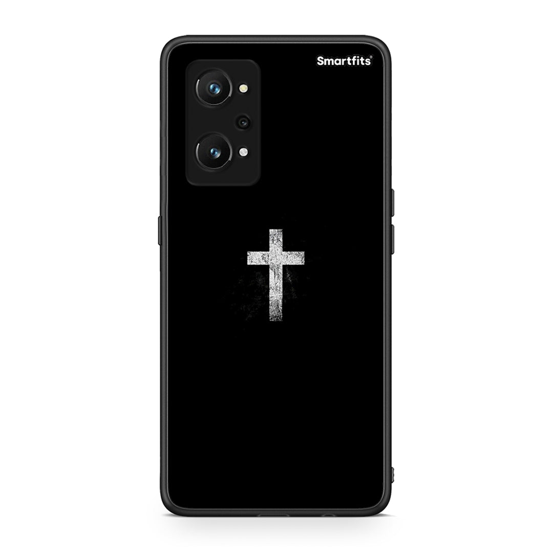 Realme GT Neo 3T White Cross θήκη από τη Smartfits με σχέδιο στο πίσω μέρος και μαύρο περίβλημα | Smartphone case with colorful back and black bezels by Smartfits