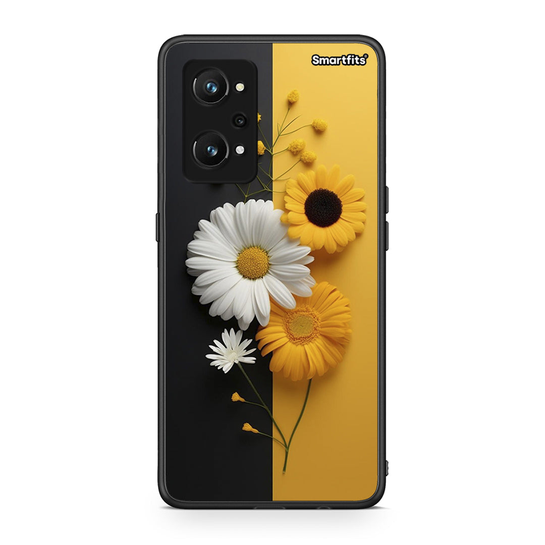 Realme GT Neo 3T Yellow Daisies θήκη από τη Smartfits με σχέδιο στο πίσω μέρος και μαύρο περίβλημα | Smartphone case with colorful back and black bezels by Smartfits