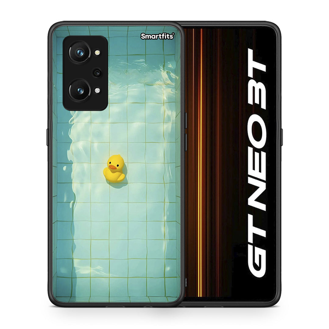Θήκη Realme GT Neo 3T Yellow Duck από τη Smartfits με σχέδιο στο πίσω μέρος και μαύρο περίβλημα | Realme GT Neo 3T Yellow Duck case with colorful back and black bezels