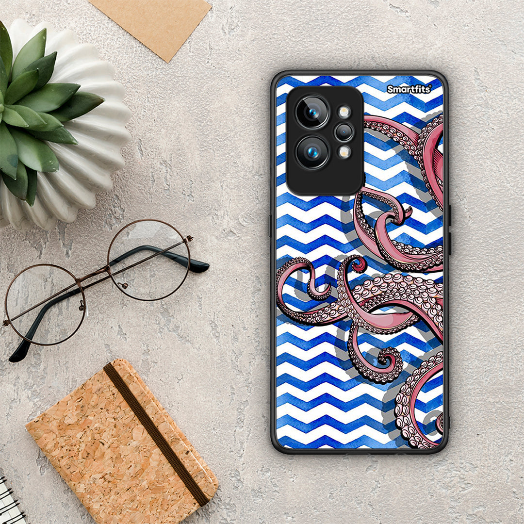 Θήκη Realme GT2 Pro Chevron Devilfish από τη Smartfits με σχέδιο στο πίσω μέρος και μαύρο περίβλημα | Realme GT2 Pro Chevron Devilfish Case with Colorful Back and Black Bezels