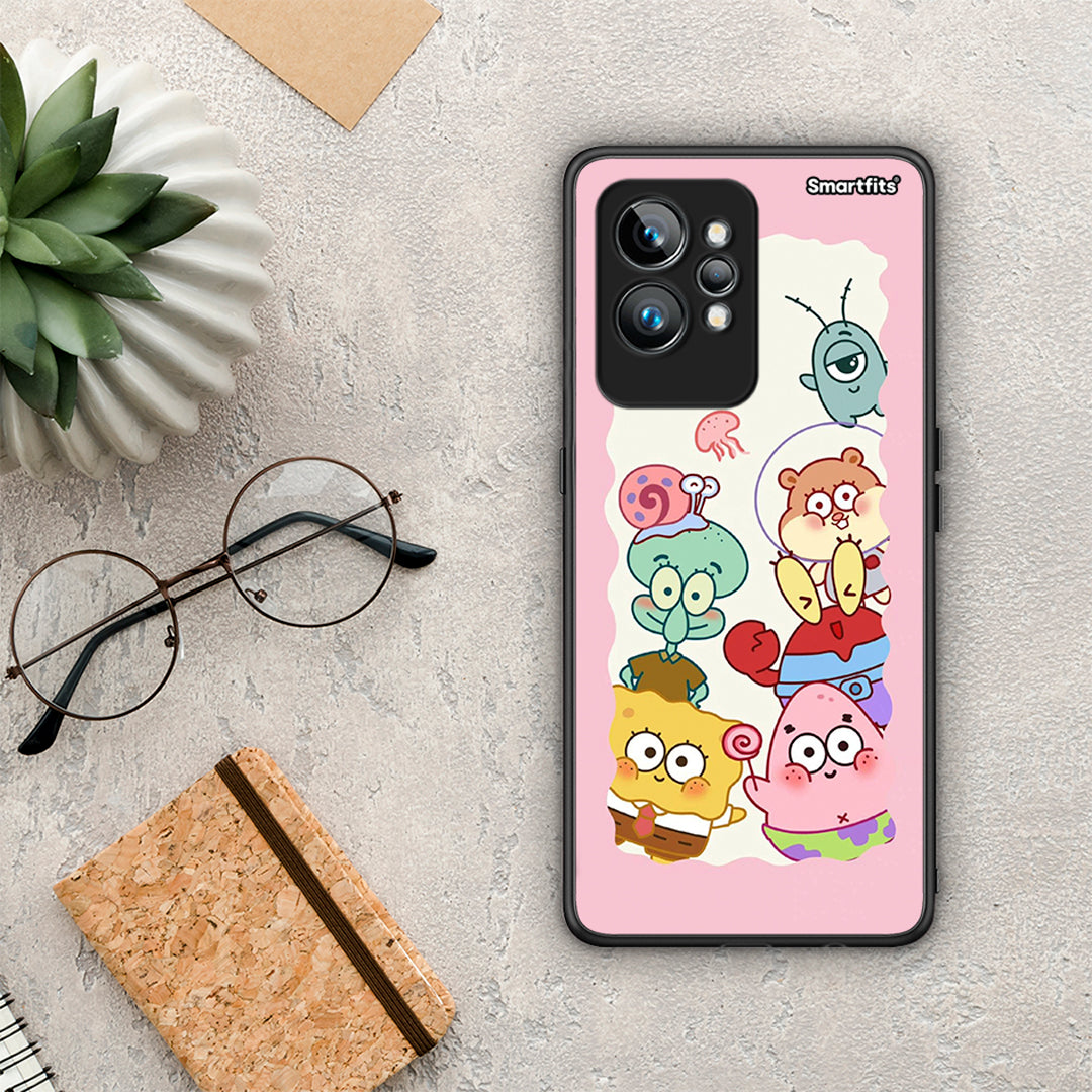 Θήκη Realme GT2 Pro Cute Companion από τη Smartfits με σχέδιο στο πίσω μέρος και μαύρο περίβλημα | Realme GT2 Pro Cute Companion Case with Colorful Back and Black Bezels