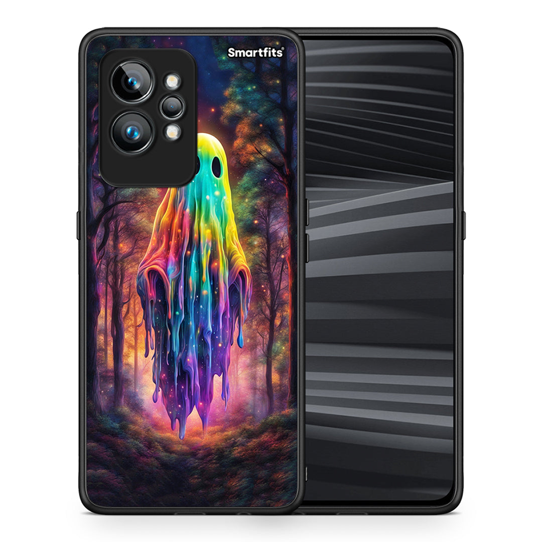 Θήκη Realme GT2 Pro Halloween Ghost από τη Smartfits με σχέδιο στο πίσω μέρος και μαύρο περίβλημα | Realme GT2 Pro Halloween Ghost Case with Colorful Back and Black Bezels