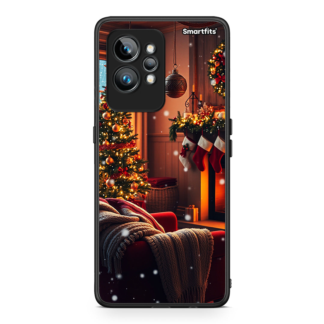 Θήκη Realme GT2 Pro Home For Christmas από τη Smartfits με σχέδιο στο πίσω μέρος και μαύρο περίβλημα | Realme GT2 Pro Home For Christmas Case with Colorful Back and Black Bezels