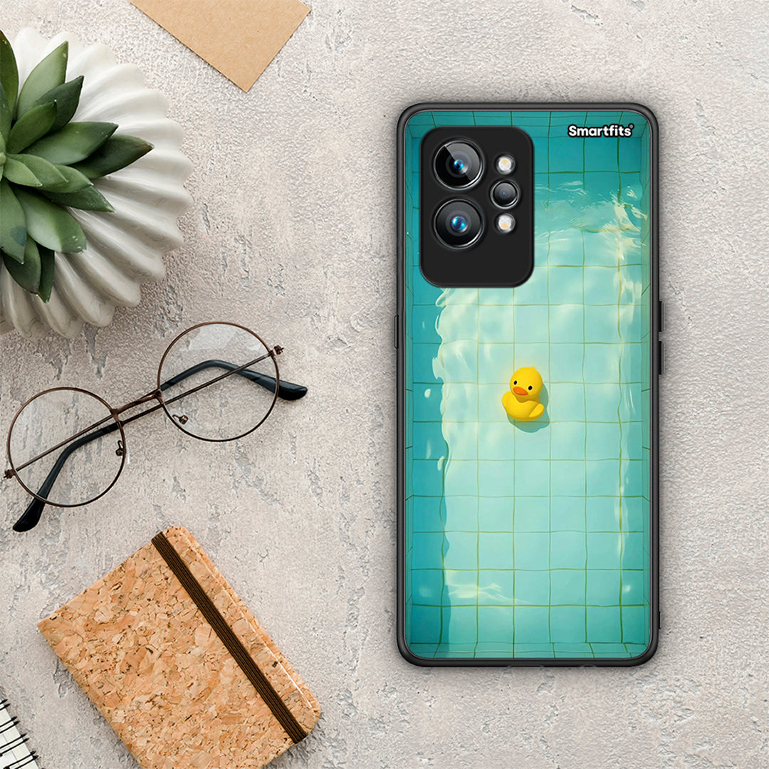 Θήκη Realme GT2 Pro Yellow Duck από τη Smartfits με σχέδιο στο πίσω μέρος και μαύρο περίβλημα | Realme GT2 Pro Yellow Duck Case with Colorful Back and Black Bezels