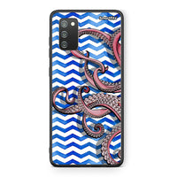 Thumbnail for Samsung A02s Chevron Devilfish θήκη από τη Smartfits με σχέδιο στο πίσω μέρος και μαύρο περίβλημα | Smartphone case with colorful back and black bezels by Smartfits