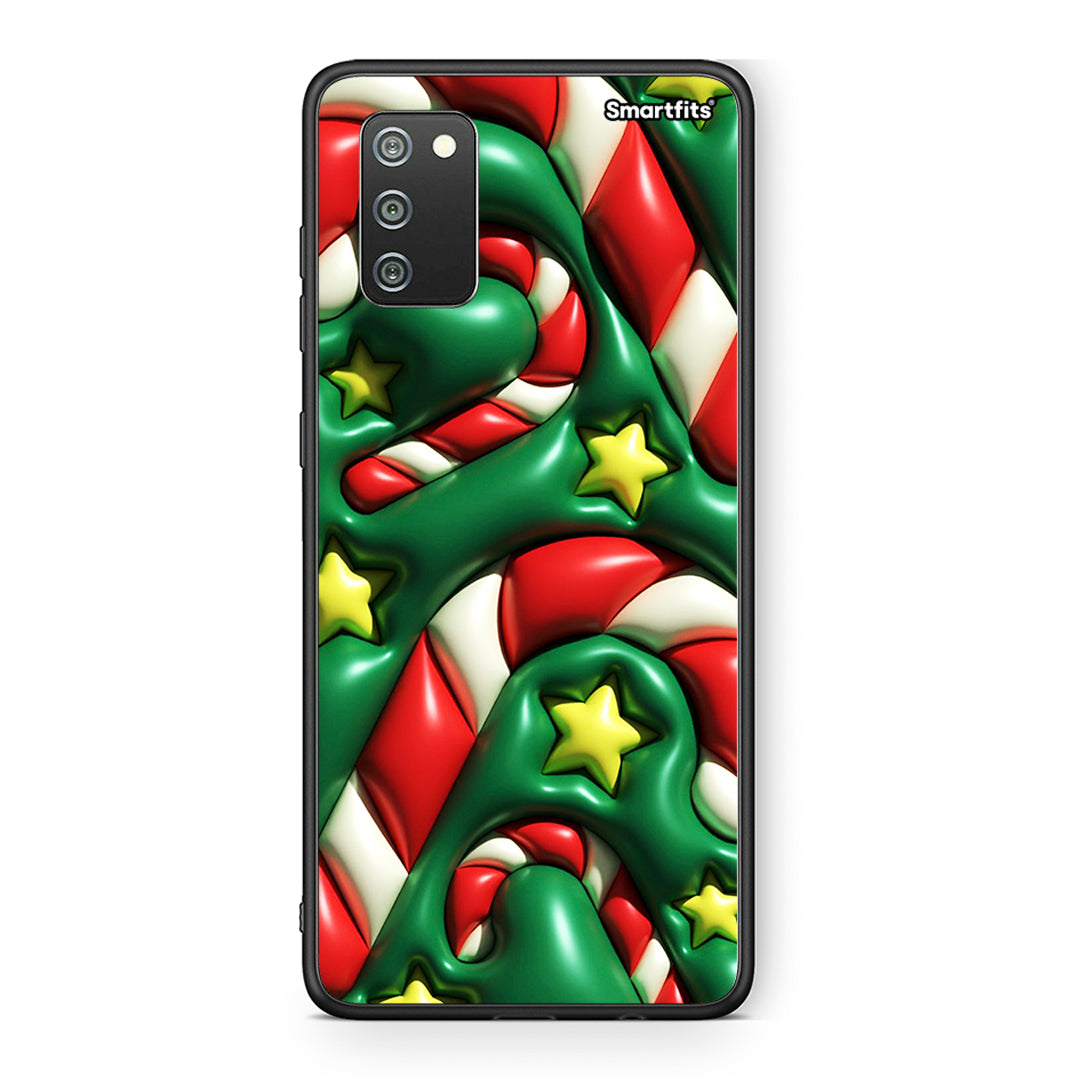 Samsung A02s Christmas Bubbles θήκη από τη Smartfits με σχέδιο στο πίσω μέρος και μαύρο περίβλημα | Smartphone case with colorful back and black bezels by Smartfits