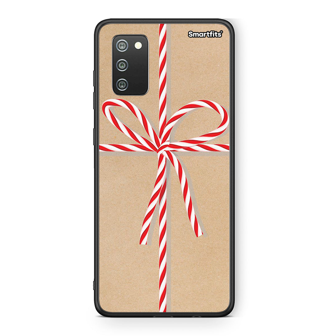 Samsung A02s Christmas Gift θήκη από τη Smartfits με σχέδιο στο πίσω μέρος και μαύρο περίβλημα | Smartphone case with colorful back and black bezels by Smartfits