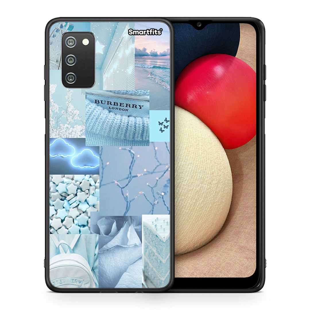 Θήκη Samsung A02s Ciel Aesthetic Collage από τη Smartfits με σχέδιο στο πίσω μέρος και μαύρο περίβλημα | Samsung A02s Ciel Aesthetic Collage case with colorful back and black bezels