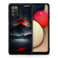 Thumbnail for Θήκη Samsung A02s Red Full Moon από τη Smartfits με σχέδιο στο πίσω μέρος και μαύρο περίβλημα | Samsung A02s Red Full Moon case with colorful back and black bezels