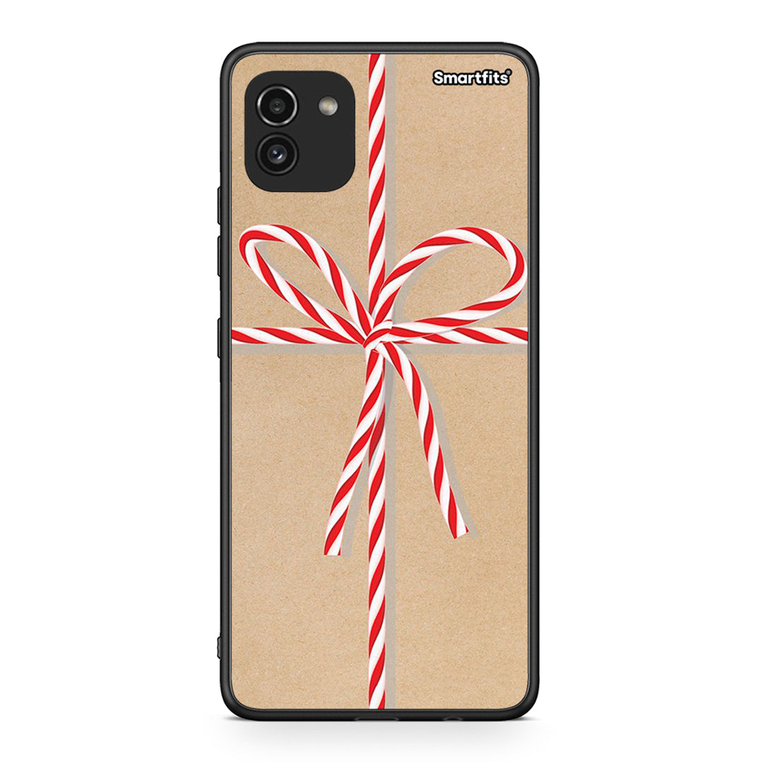 Samsung A03 Christmas Gift θήκη από τη Smartfits με σχέδιο στο πίσω μέρος και μαύρο περίβλημα | Smartphone case with colorful back and black bezels by Smartfits