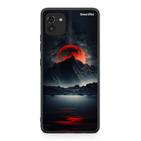 Thumbnail for Samsung A03 Red Full Moon θήκη από τη Smartfits με σχέδιο στο πίσω μέρος και μαύρο περίβλημα | Smartphone case with colorful back and black bezels by Smartfits