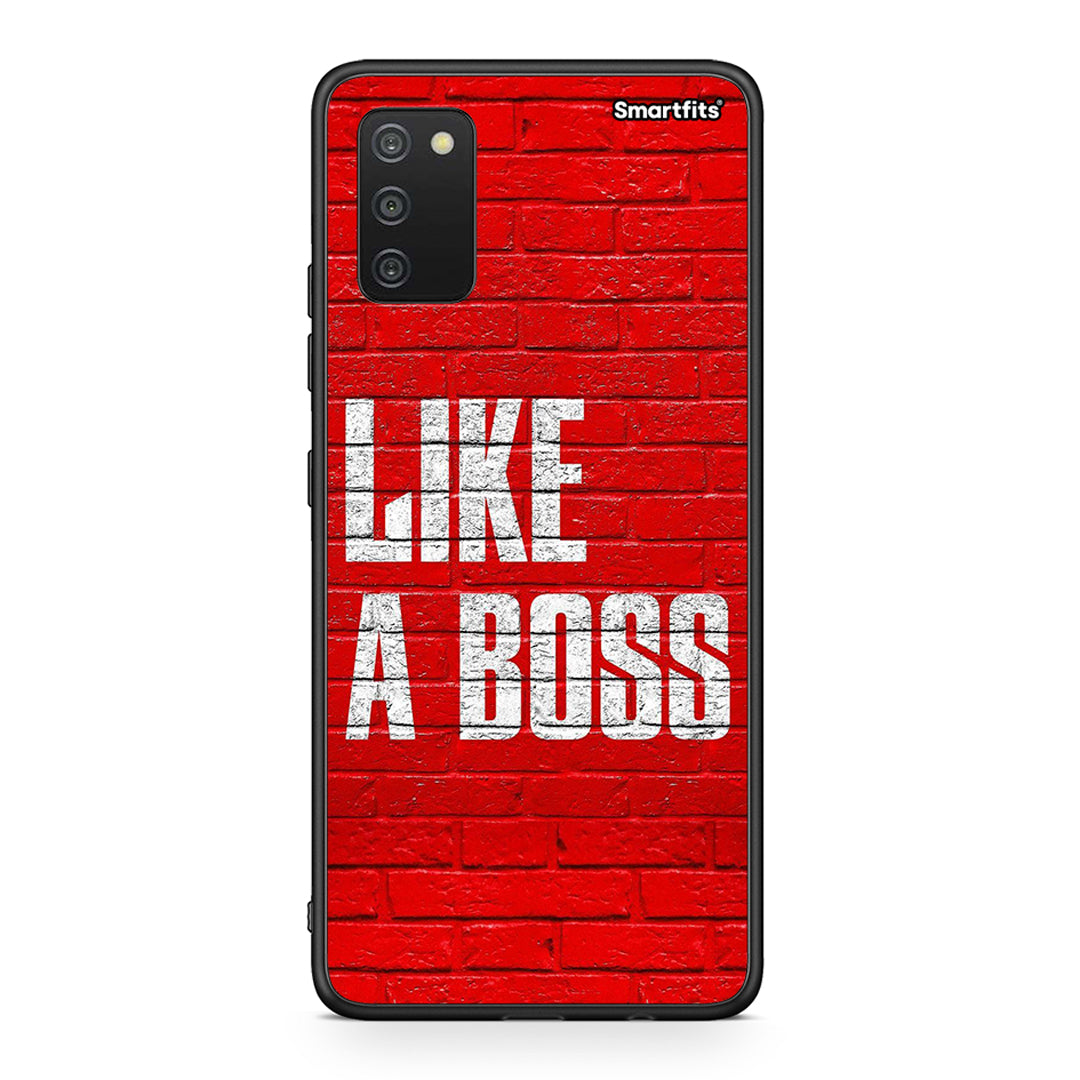 Samsung A03s Like A Boss θήκη από τη Smartfits με σχέδιο στο πίσω μέρος και μαύρο περίβλημα | Smartphone case with colorful back and black bezels by Smartfits