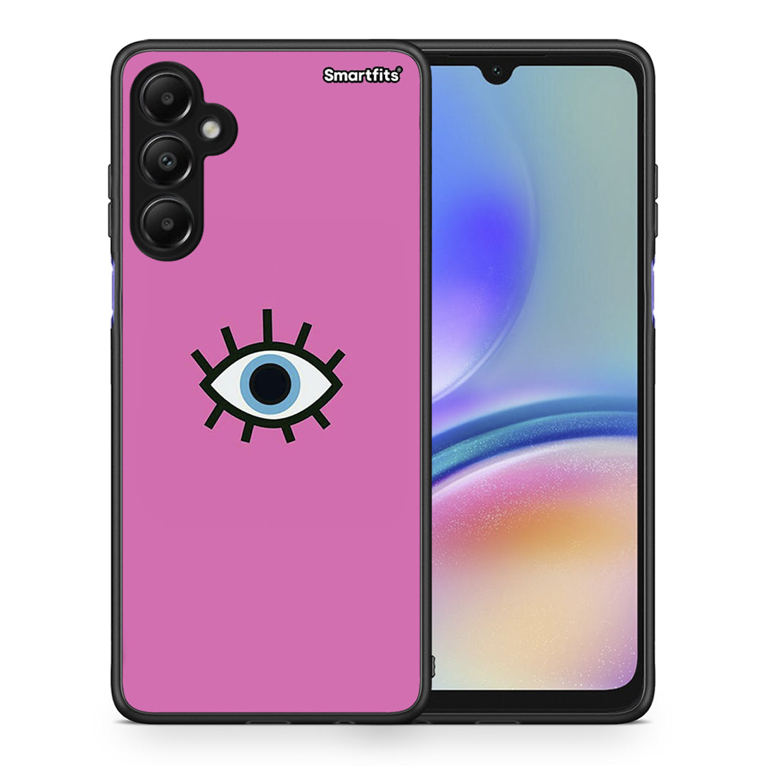 Θήκη Samsung Galaxy A05s Blue Eye Pink από τη Smartfits με σχέδιο στο πίσω μέρος και μαύρο περίβλημα | Samsung Galaxy A05s Blue Eye Pink case with colorful back and black bezels