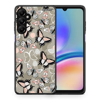 Thumbnail for Θήκη Samsung Galaxy A05s Butterflies Boho από τη Smartfits με σχέδιο στο πίσω μέρος και μαύρο περίβλημα | Samsung Galaxy A05s Butterflies Boho case with colorful back and black bezels