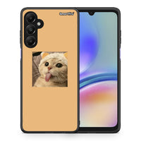 Thumbnail for Θήκη Samsung Galaxy A05s Cat Tongue από τη Smartfits με σχέδιο στο πίσω μέρος και μαύρο περίβλημα | Samsung Galaxy A05s Cat Tongue case with colorful back and black bezels