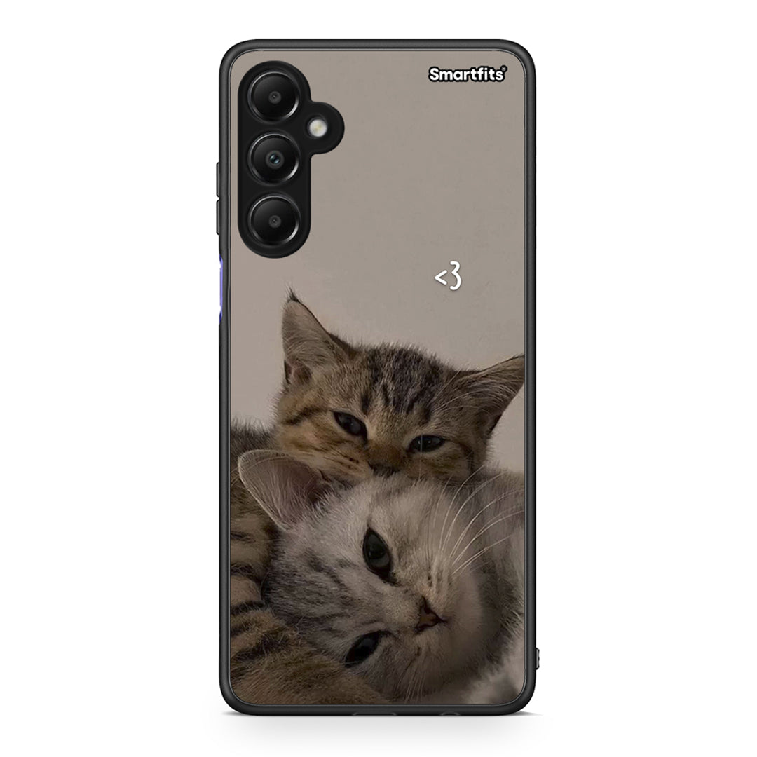 Samsung Galaxy A05s Cats In Love Θήκη από τη Smartfits με σχέδιο στο πίσω μέρος και μαύρο περίβλημα | Smartphone case with colorful back and black bezels by Smartfits