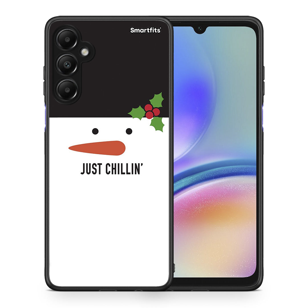 Θήκη Samsung Galaxy A05s Christmas Chillin από τη Smartfits με σχέδιο στο πίσω μέρος και μαύρο περίβλημα | Samsung Galaxy A05s Christmas Chillin case with colorful back and black bezels