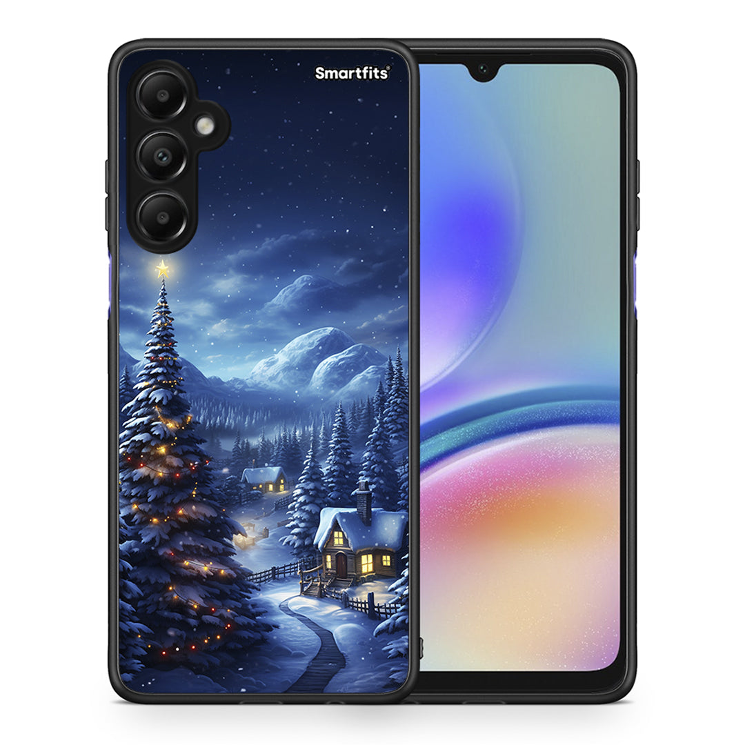 Θήκη Samsung Galaxy A05s Christmas Scenery από τη Smartfits με σχέδιο στο πίσω μέρος και μαύρο περίβλημα | Samsung Galaxy A05s Christmas Scenery case with colorful back and black bezels