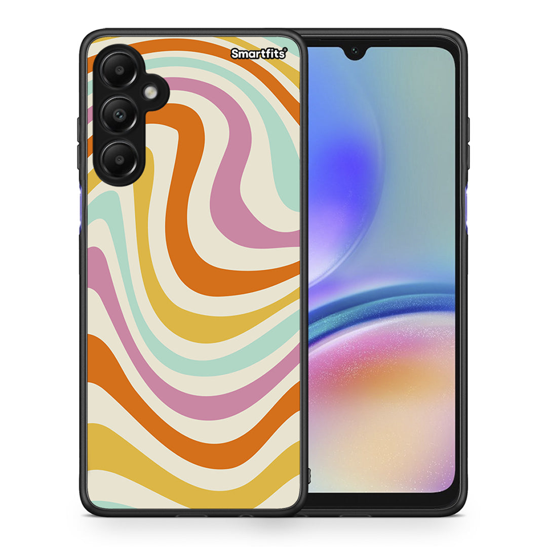 Θήκη Samsung Galaxy A05s Colourful Waves από τη Smartfits με σχέδιο στο πίσω μέρος και μαύρο περίβλημα | Samsung Galaxy A05s Colourful Waves case with colorful back and black bezels