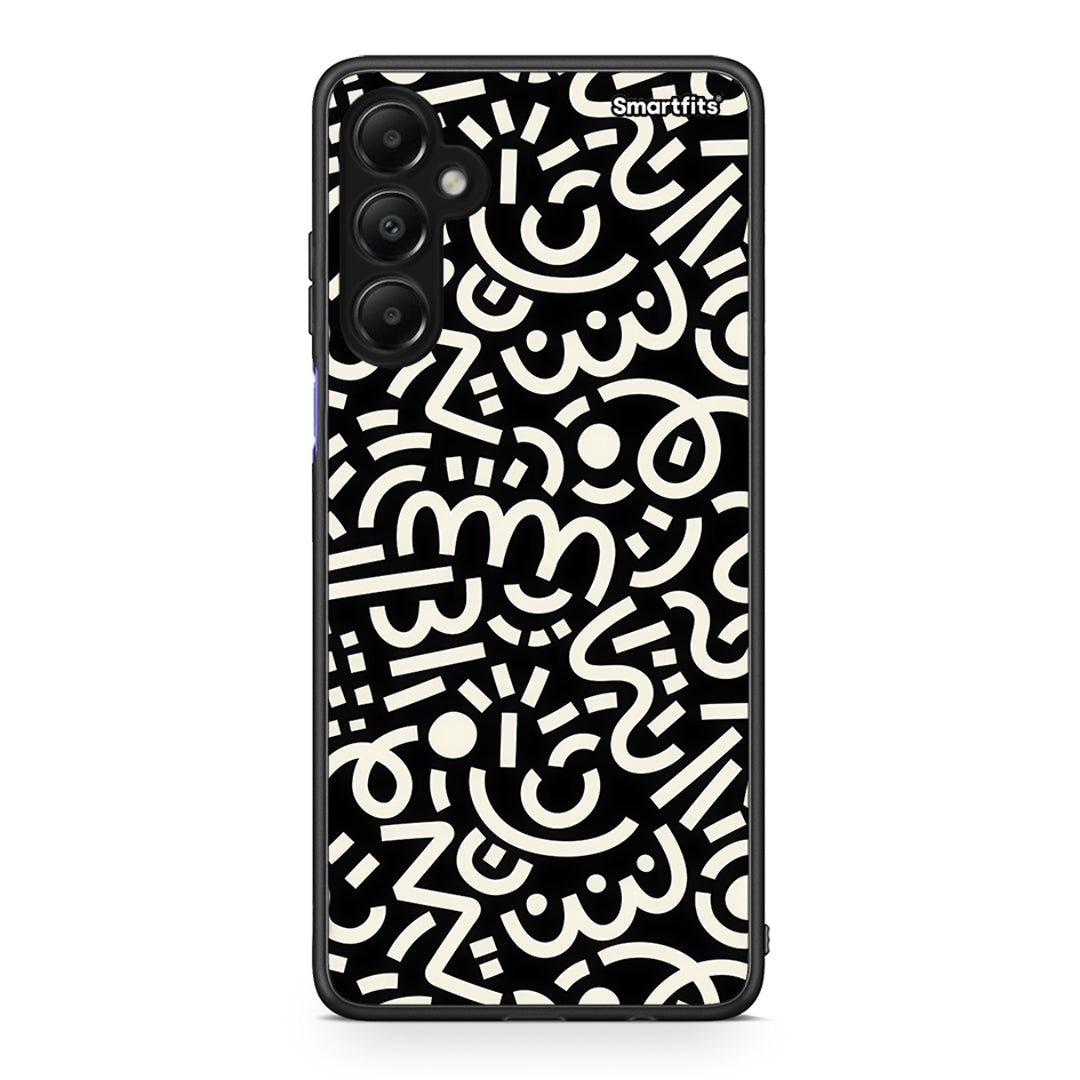 Samsung Galaxy A05s Doodle Art Θήκη από τη Smartfits με σχέδιο στο πίσω μέρος και μαύρο περίβλημα | Smartphone case with colorful back and black bezels by Smartfits