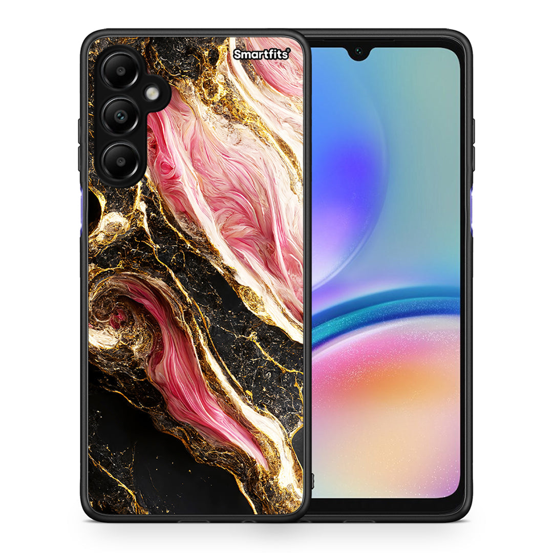 Θήκη Samsung Galaxy A05s Glamorous Pink Marble από τη Smartfits με σχέδιο στο πίσω μέρος και μαύρο περίβλημα | Samsung Galaxy A05s Glamorous Pink Marble case with colorful back and black bezels