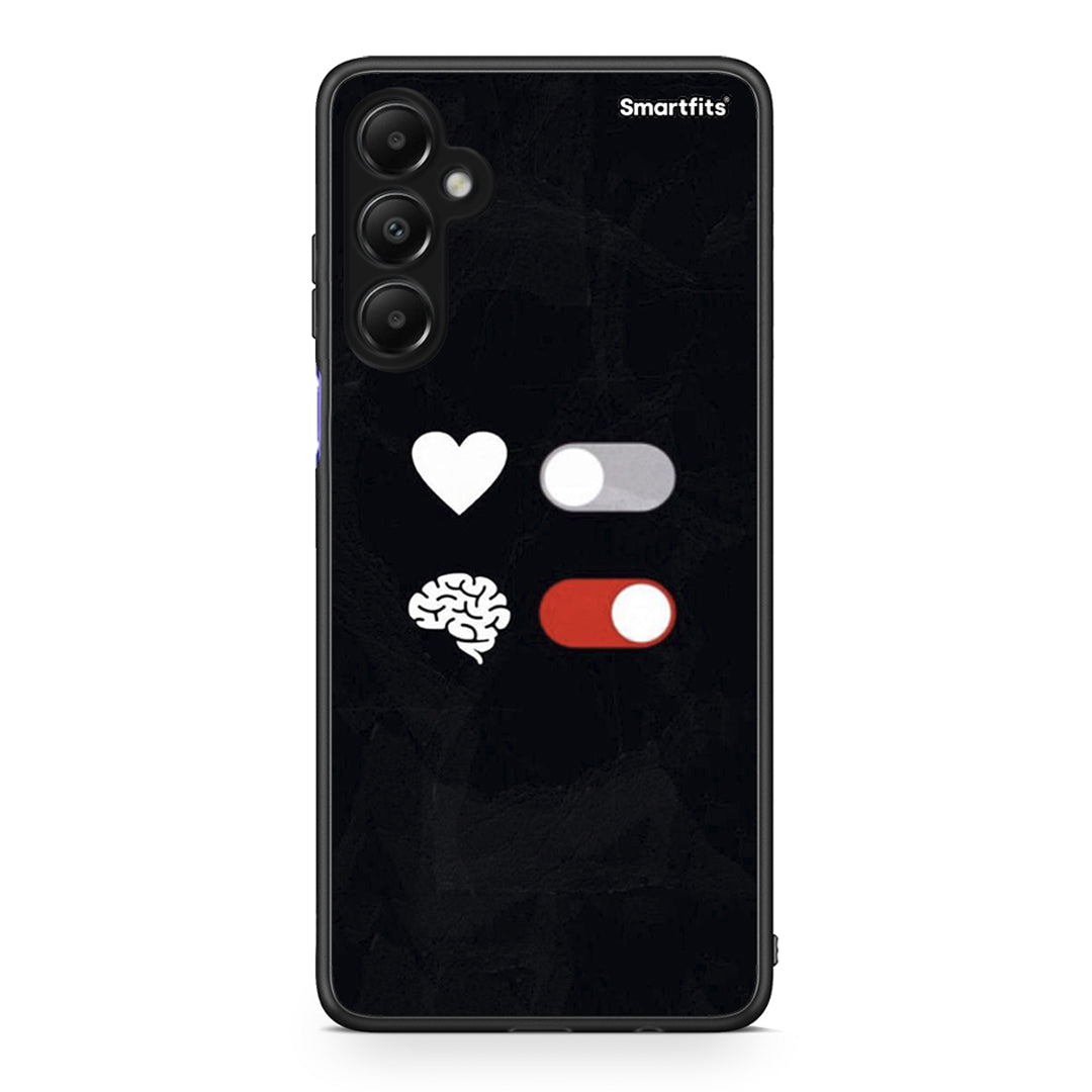 Samsung Galaxy A05s Heart Vs Brain Θήκη Αγίου Βαλεντίνου από τη Smartfits με σχέδιο στο πίσω μέρος και μαύρο περίβλημα | Smartphone case with colorful back and black bezels by Smartfits