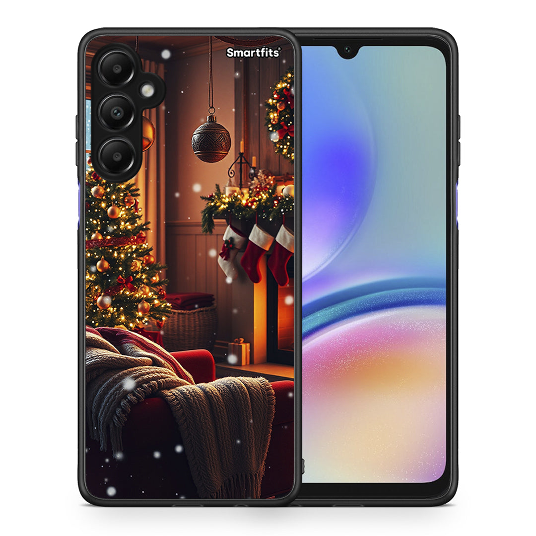 Θήκη Samsung Galaxy A05s Home For Christmas από τη Smartfits με σχέδιο στο πίσω μέρος και μαύρο περίβλημα | Samsung Galaxy A05s Home For Christmas case with colorful back and black bezels