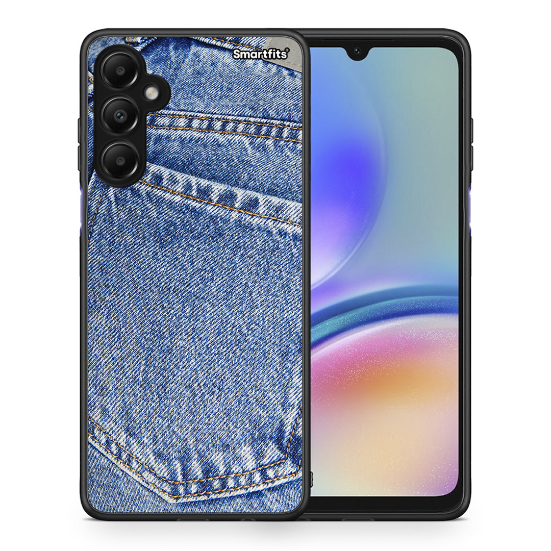 Θήκη Samsung Galaxy A05s Jeans Pocket από τη Smartfits με σχέδιο στο πίσω μέρος και μαύρο περίβλημα | Samsung Galaxy A05s Jeans Pocket case with colorful back and black bezels