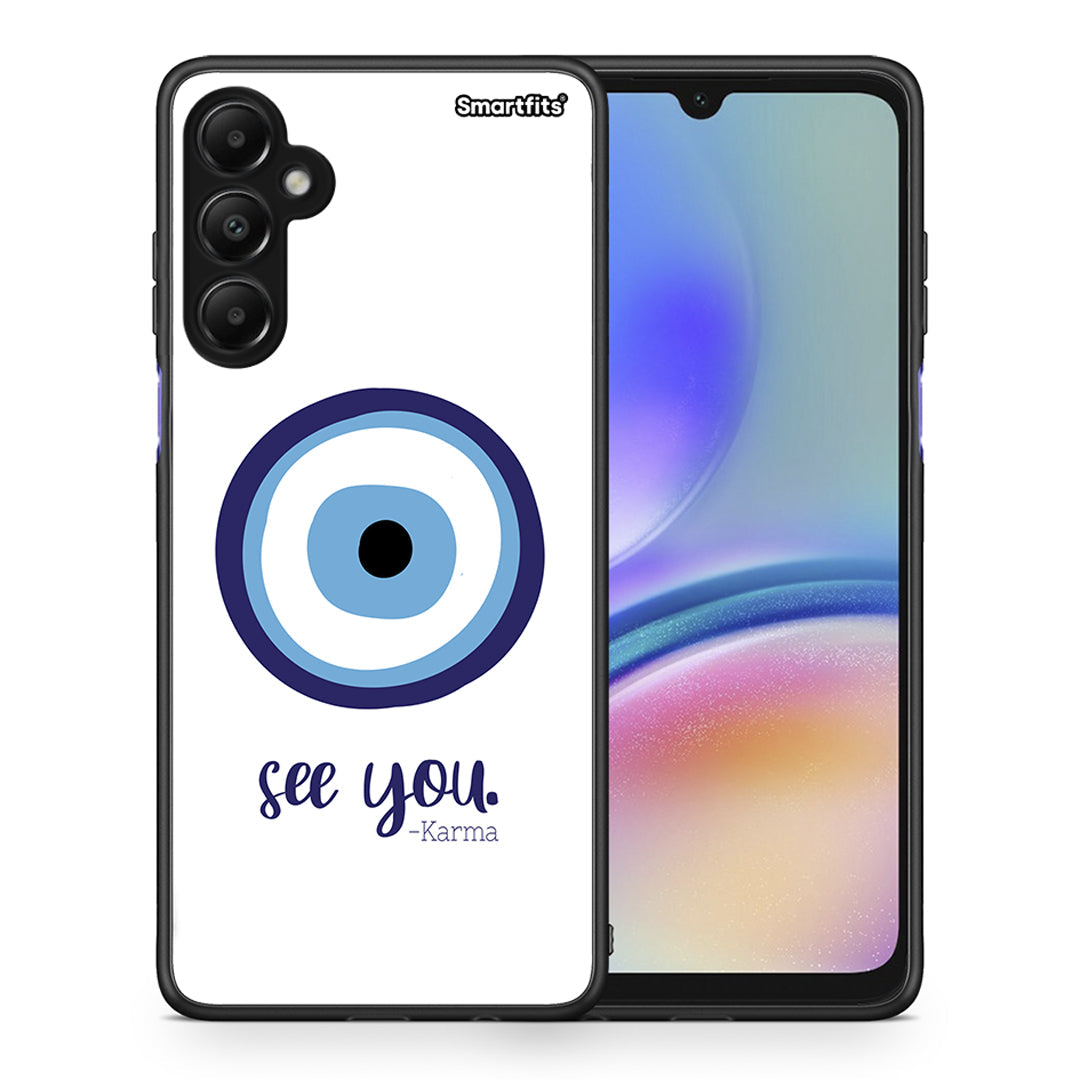 Θήκη Samsung Galaxy A05s Karma Says από τη Smartfits με σχέδιο στο πίσω μέρος και μαύρο περίβλημα | Samsung Galaxy A05s Karma Says case with colorful back and black bezels